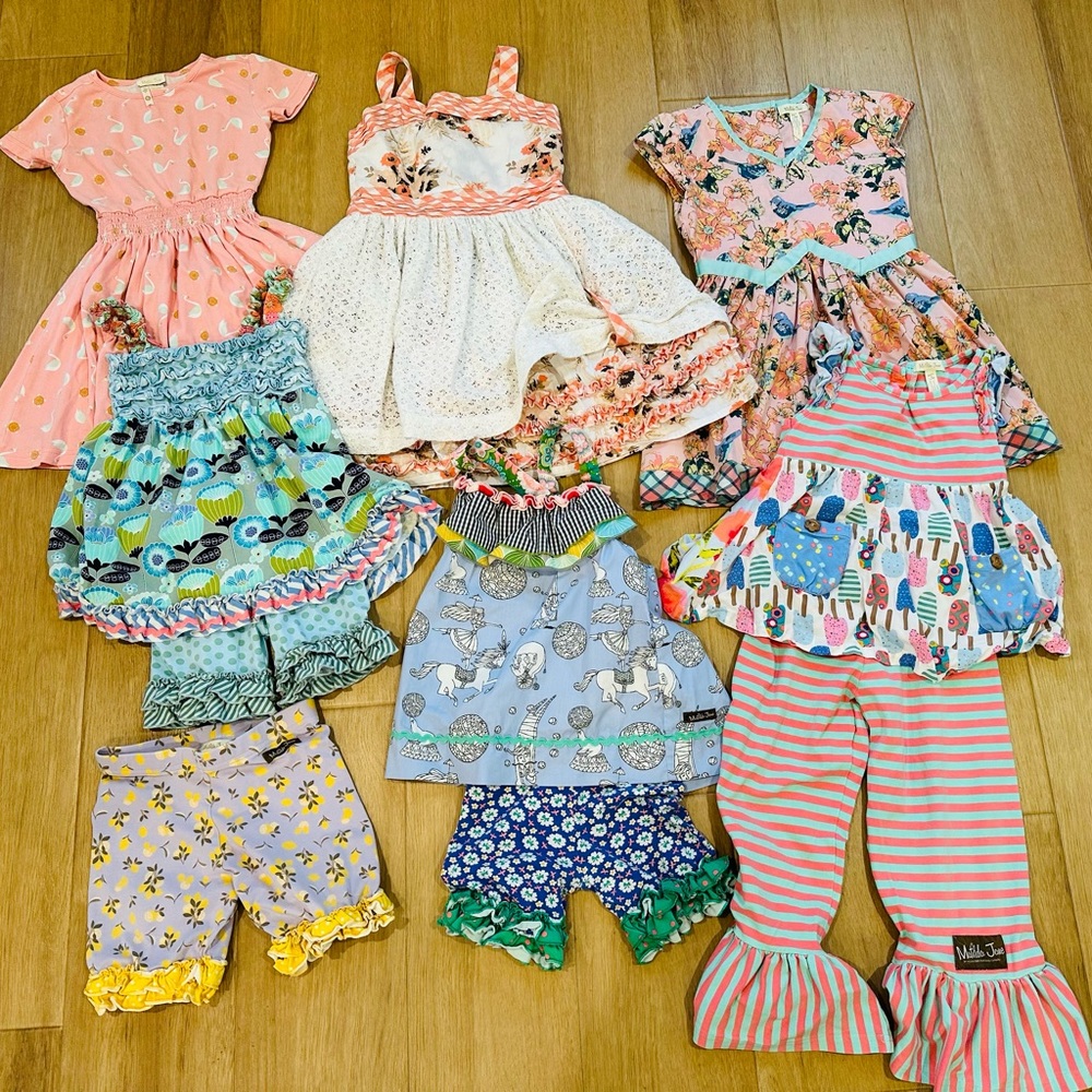 Matilda Jane dress, ruffle shorts pants, shirt lot  4/6/8